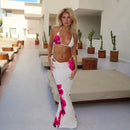 Sexy Floral 3 pieces Micro Bikinis Women Swimsuit 2024 Swimwear Bathing Suit Beachwear With Long Skirt Bikini Set Biquini female - M & M Global