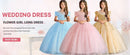 Girls flower pearl long sleeved princess dress 4-12 years old elegant bow printed long dress carnival birthday party performance - M & M Global