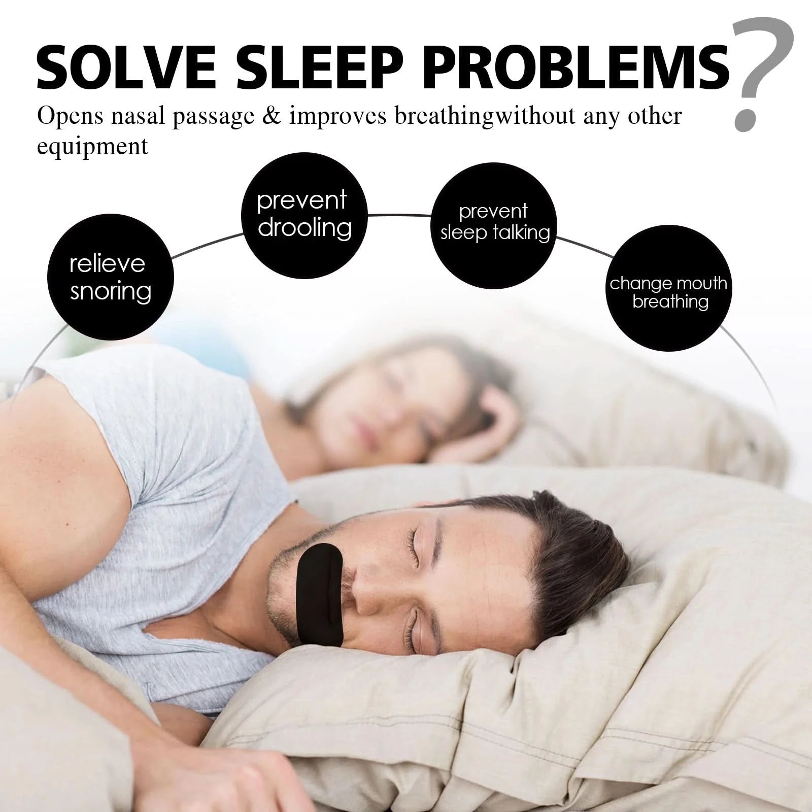 Stop Snoring Patch Nose Breathing Correction Promoting Better Breath Improve Sleeping Portable Night Sleep Mouth Orthosis Tape - M & M Global