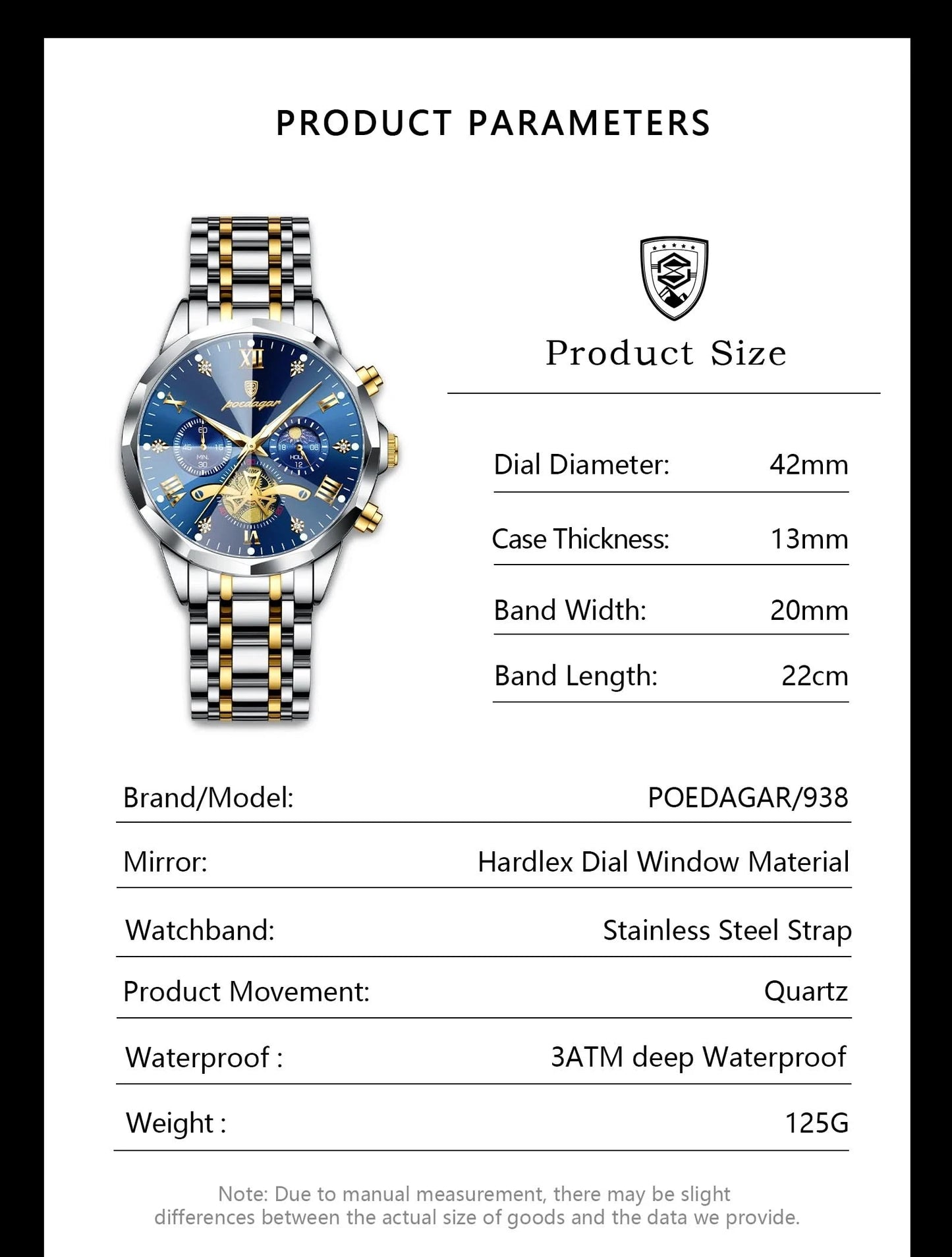 POEDAGAR Luxury Men Watch Top Original Waterproof Luminous Chronograph Man Wristwatch Stainless Steel Quartz Men's Watches Reloj - M & M Global