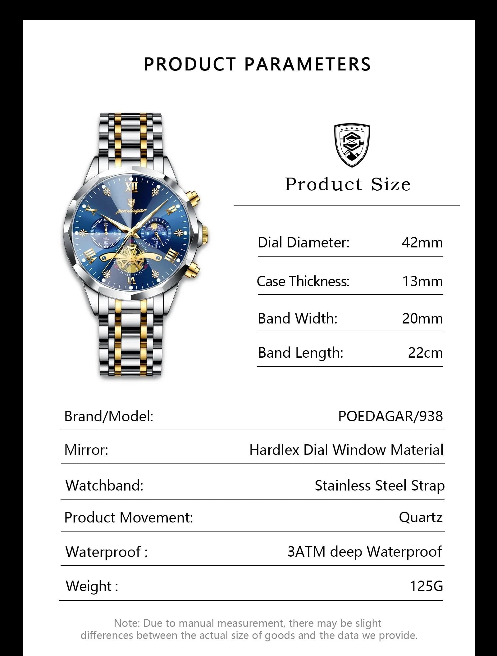 POEDAGAR Luxury Men Watch Top Original Waterproof Luminous Chronograph Man Wristwatch Stainless Steel Quartz Men's Watches Reloj - M & M Global