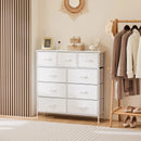 JHK Dresser For Bedroom With 9 Fabric Storage Drawer Wardrobe Tall Chest Organizer Closet Adult Kids Clothes Cabinet Furniture