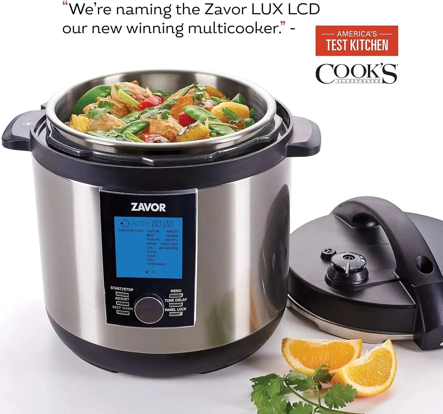 6 Quart Multi-cooker with America's Test Kitchen Multicooker Perfection Cookbook, Stainless Steel - M & M Global