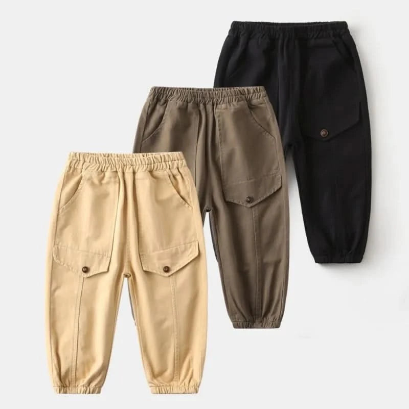 Wholesale New Children Boy Trousers Embroiedry Pockets Spliced Kids Boys Pants Casual Cotton Infant Babys Boys Bottoms 2-8Y Pant - M & M Global