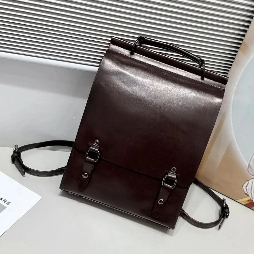 Genuine Leather Women Backpack Cross Body Bag Book School Bags Real Cowhide Lady Female Laptop Daypack Messenger Shoulder Bags - M & M Global