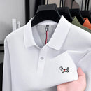 Luxury and fashionable 100%pure cotton comfortable long sleeve polo shirt for men new spring and autumn brand embossed puppy top