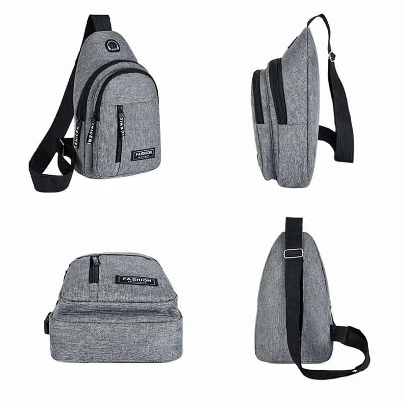 2025 New Multifunctional Chest Bag Men's Fashion Trend Oxford Cloth Shoulder Bag Korean Style Casual Waterproof Messenger Bag - M & M Global