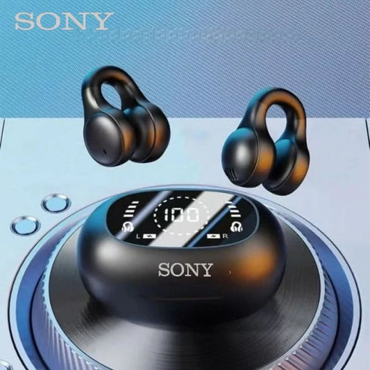 Original Sony Wireless Earbuds Clip Ear Bluetooth Headset Charging Earphones Power Display Headphones for IPhone Sport With Mic