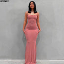 Satin Slip Sleeveless Backless Slim Sexy Maxi Dress 2022 Spring Women Party Y2K Concise Bodycon Elegant Dresses Female Clothing