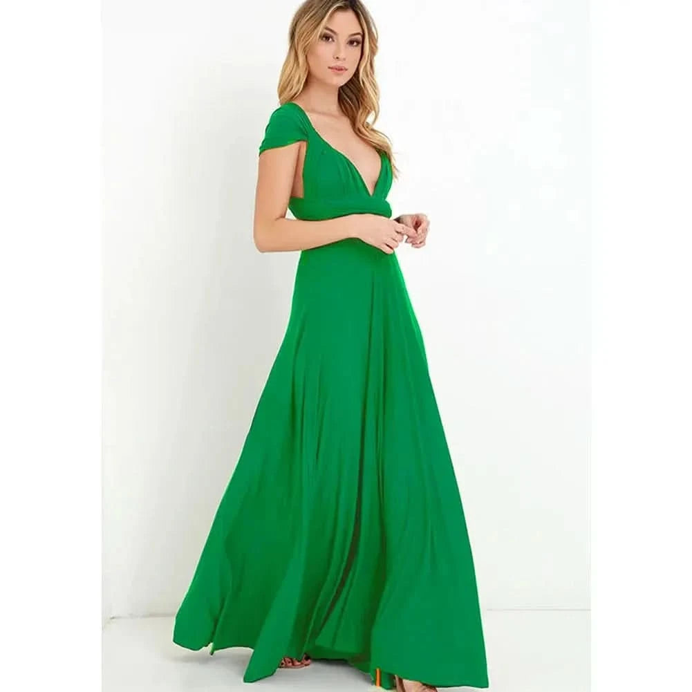 Sexy Women Multiway Wrap Convertible Boho Maxi Club Red Dress Bandage Long Dress Party Bridesmaids Infinity Robe Longue Femme - M & M Global