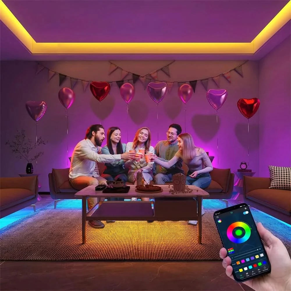 GREATWALL WIFI 100 foot LED strip, 50550RGB strip music synchronous color change, room, home, party decoration APP controller