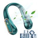 Neck Bladeless Fan Mini Ultra Long Life Portable Lazy Silent Fan Usb Charging Student Sports Office Digital Display Power 5 Gear - M & M Global