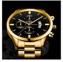 2023 Fashion Men Gold Stainless Steel Watch Luxury Calendar Quartz Wrist Watch Mens Business Watches for Man Clock Reloj Hombre - M & M Global