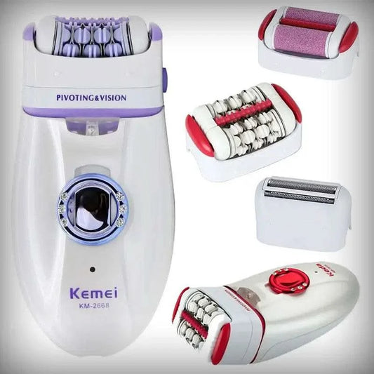 3in1 Electric Women Epilator Female Shaver Leg Body Hair Removal Lip Chin Depilatory Lady Bikini Trimmer Facial Hair Remover - M & M Global