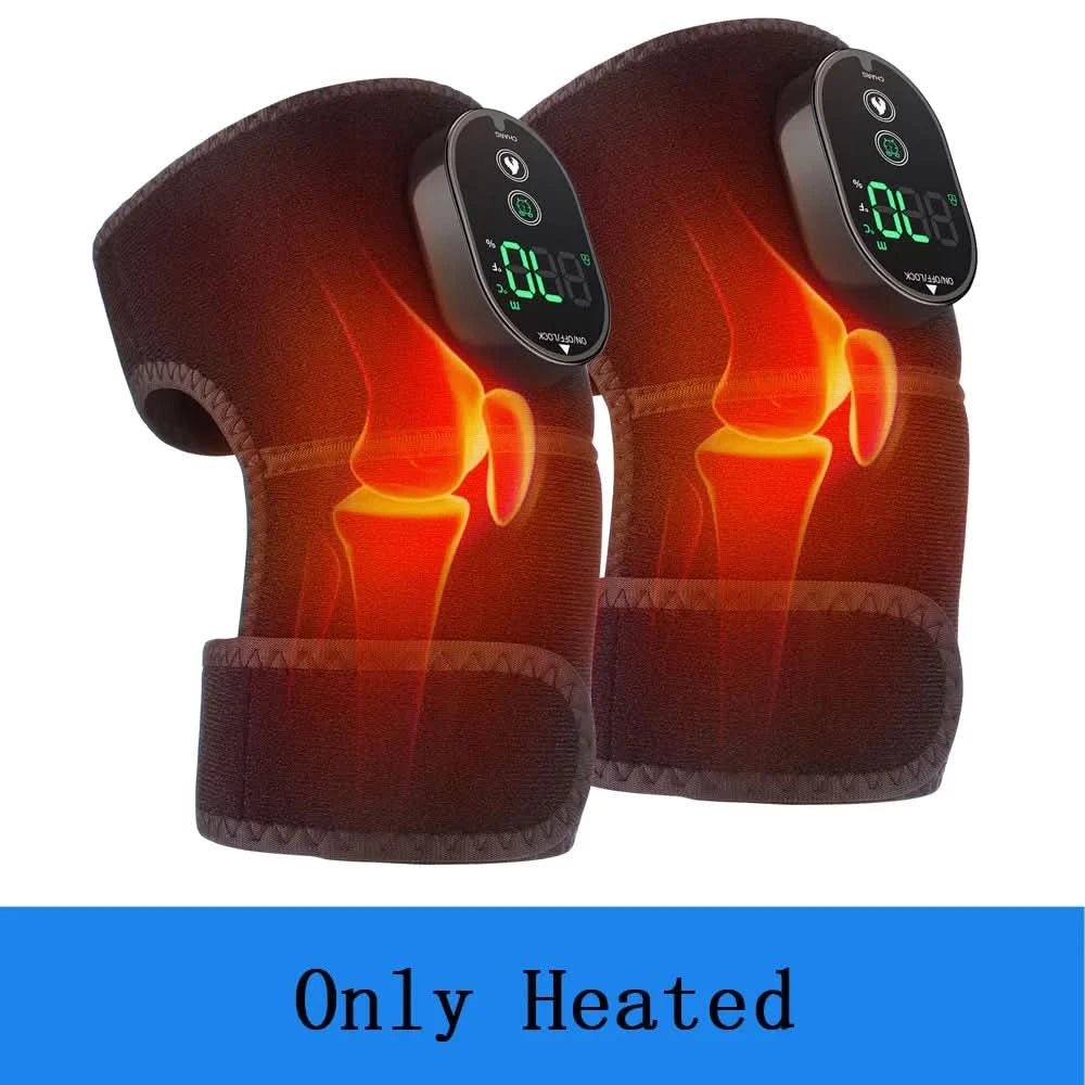 Thermal Knee Massager 3 in 1 Shoulder Knee Elbow Heating Massage Support Brace Rechargeable Vibration Pad Arthritis Muscle Relax - M & M Global