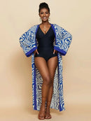 Para Praia Kimono Beach Robe 9 Colors Bikini Cover Ups Beachwear Femme Long Dress Sarong Women Loose Cardigan Swimsuit Covers - M & M Global