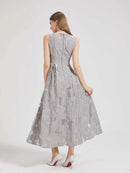 DEVCHATA Women New Fashion Organza Embroidery Elegant Long Dress Summer Sleeveless Dresses Lady Holiday Evening Prom Vestido - M & M Global