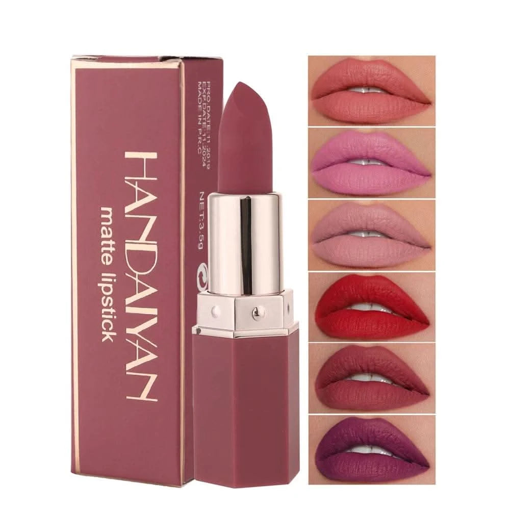 6-Color Matte Lipstick , Non-Fading, Non-Stick Cup Long-Lasting Velvet Finish, Smooth Matte Lip Color Waterproof Smudge-proof - M & M Global