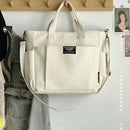 Urban Minimalist Female Student Large Capacity Commuting Horizontal Canvas Single Shoulder Diagonal Cross Portable Tote Bag - M & M Global