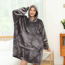 Winter women's hooded pajamas, with pockets and cuffs, suitable for casual home wear, with plush lining, a great choice