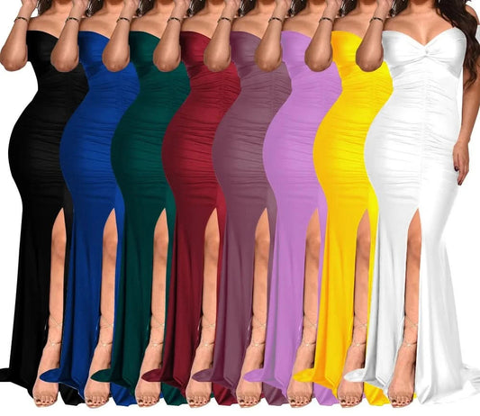 Women Long Dresses Sexy Backless Bodycon Evening Dresses Nightclub Maxi Dress Cocktail Birthday Party Welcome Prom Dress XSY039 - M & M Global