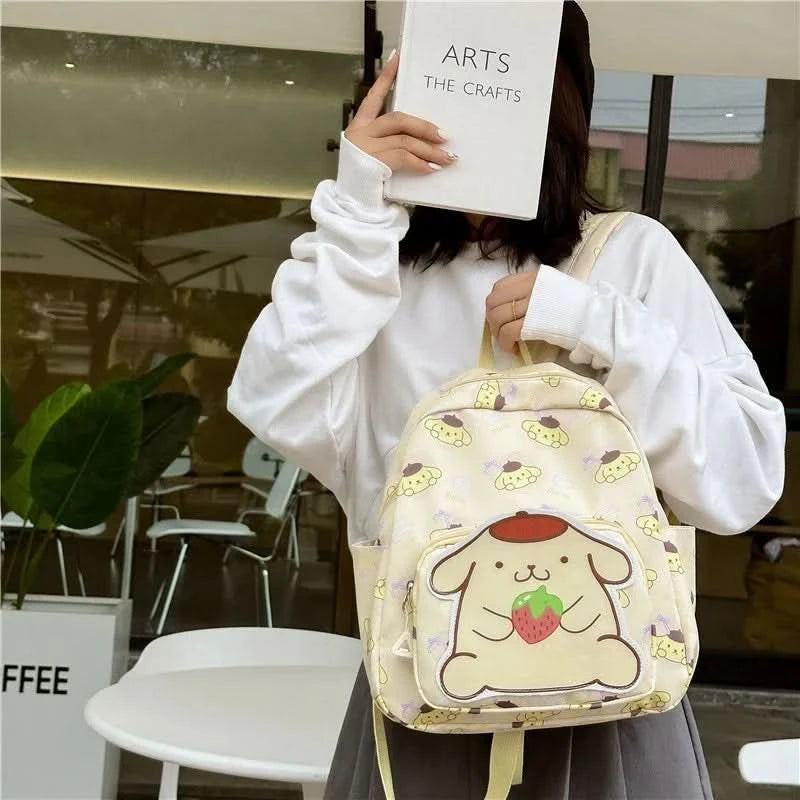 Kawaii Hello Kitty Kuromi Cinnamoroll Backpacks Cute Cartoon My Melody Pochacco Pompom Purin Anime Storage School Bag Sac A Dos - M & M Global