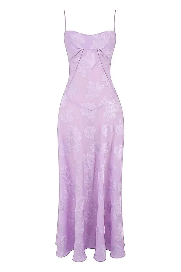 Sexy Lace Jacquard See Through Women Dress Sleeveless Tie Up Backless lace Long Dress Summer Party Ladies Bandage Party Dress - M & M Global