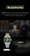 POEDAGAR Fashion High Quality Men Clock Waterproof Date Week Watch For Man Stainless Steel Luxury Quartz Men's Watches Reloj+Box