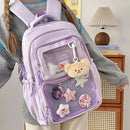 Japanese Style Kawaii Backpack Girls Transparent Ita Bag Women Large Capacity Backpack Fashion School Bag for College Student JK - M & M Global