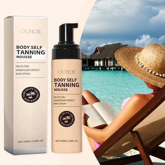 Summer Self-tanning Mousse Helps Natural Tan Wheat-colored Bronze Skin Dark Complexion Moisturize Sunless Self Tanner Face Body - M & M Global