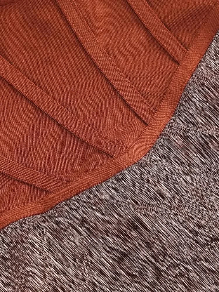 Sexy One Shoulder Draped Glitter Long Dress Women Brown Corset Sparkly Backless Bodycon Maxi Dresses Evening Party Gowns - M & M Global