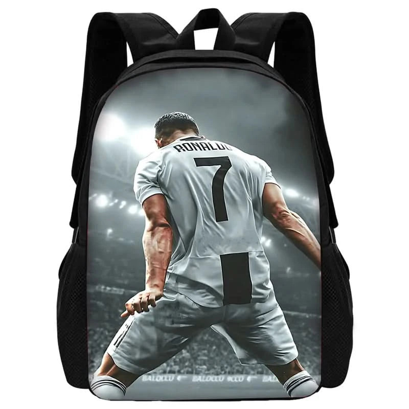 pcs set Football CR7 Star Child School Backpack with Lunch Bags Pencil Bags School Bags for R-Ronaldos Boys Girls Best Gift - M & M Global