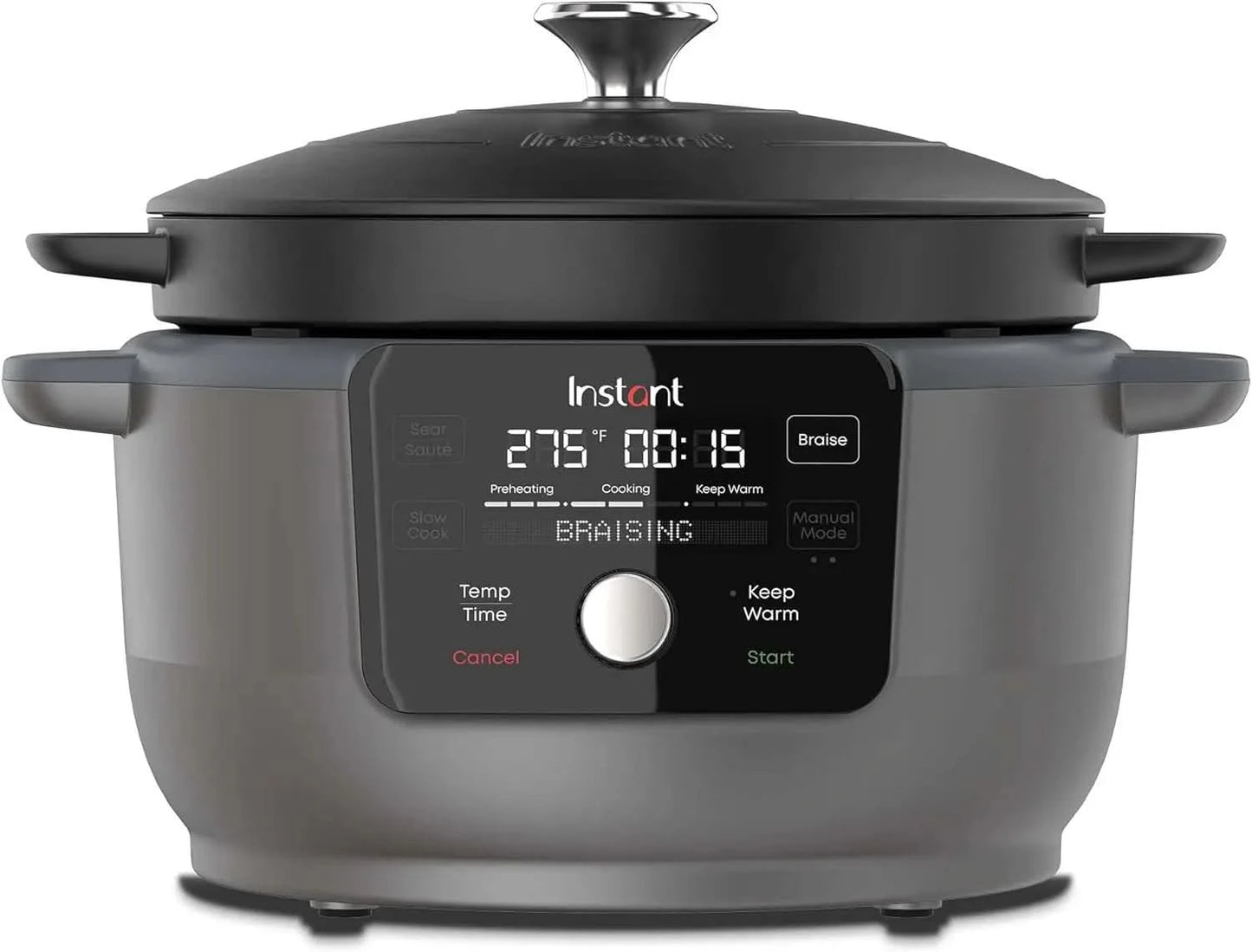 Instant Electric Round Dutch Oven, 6-Quart 1500W, From the Makers of , 5-in-1: Braise, Slow Cook, Sear/Sauté, Cooking Pan, Food - M & M Global