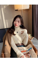 Sweater For Women Winter Thicken Turtleneck Slim Knit Pullover New Warm Plush Velvet Lined Knitwear Jumper Tops Casual Poleras
