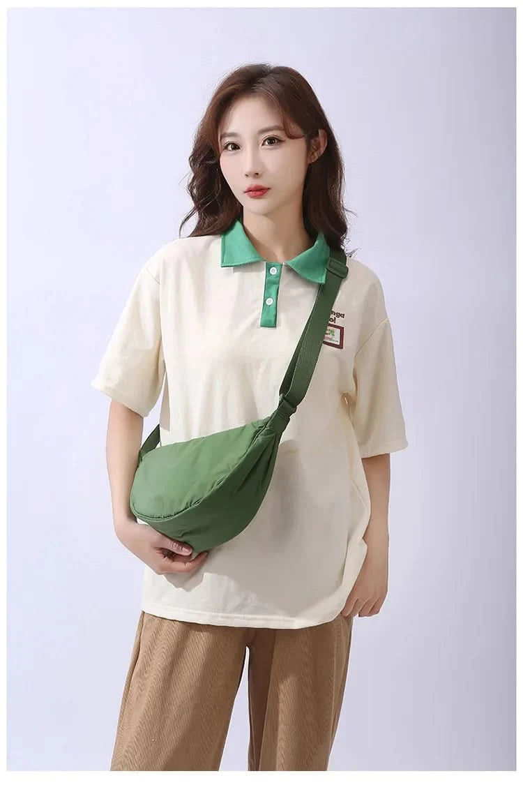 Simple Design Women's Messenger Bag Fashion Ladies Nylon Hobos Small Shoulder Bags Vintage Female Girls Purse Cloth Handbags - M & M Global