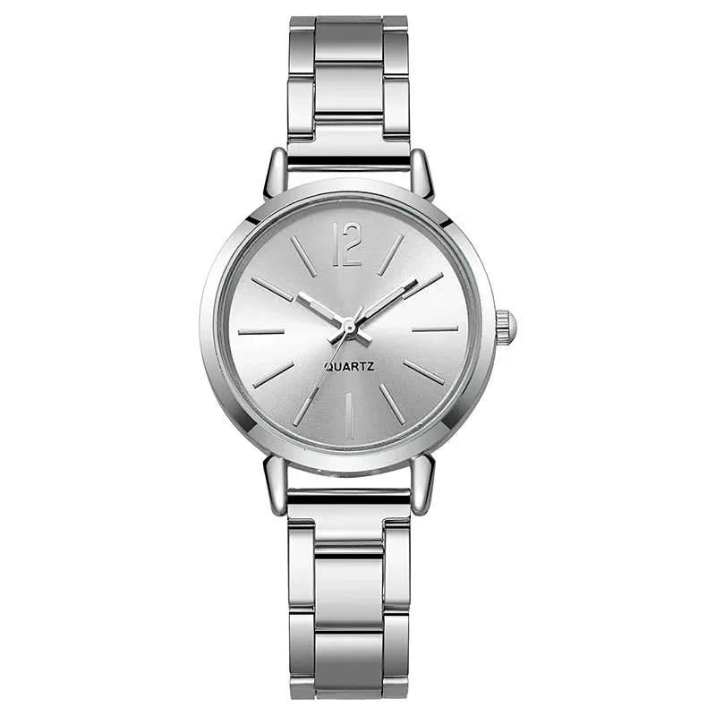Luxury Watch for Women Simple Round Dial Stainless Fashion Gold Bracelet Quartz Wristwatch Students Ladies Watches Reloj Mujer - M & M Global