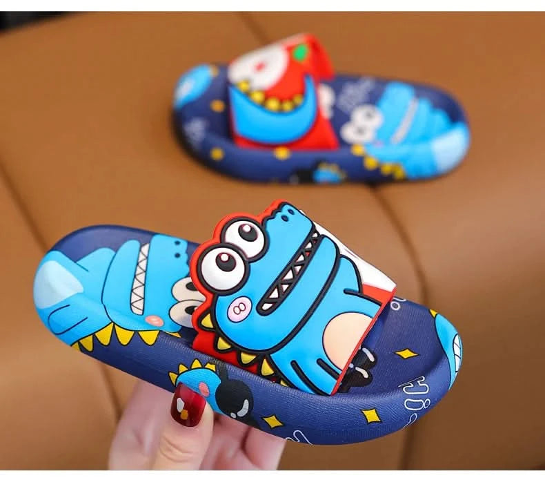 Cartoon Dinosaur Children Slippers Boy Girls Casual Shoes Flat Beach Water Shoes Indoor Soft Kids Cute Flip Flops for Boy Girl - M & M Global