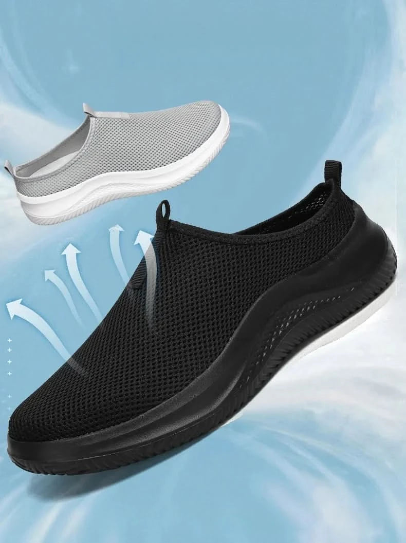 Men's Sneakers Comfortable Lightweight Soft Half Slipper Flat Running Shoes Outdoor Casual Sports Shoes Man Shoes - M & M Global