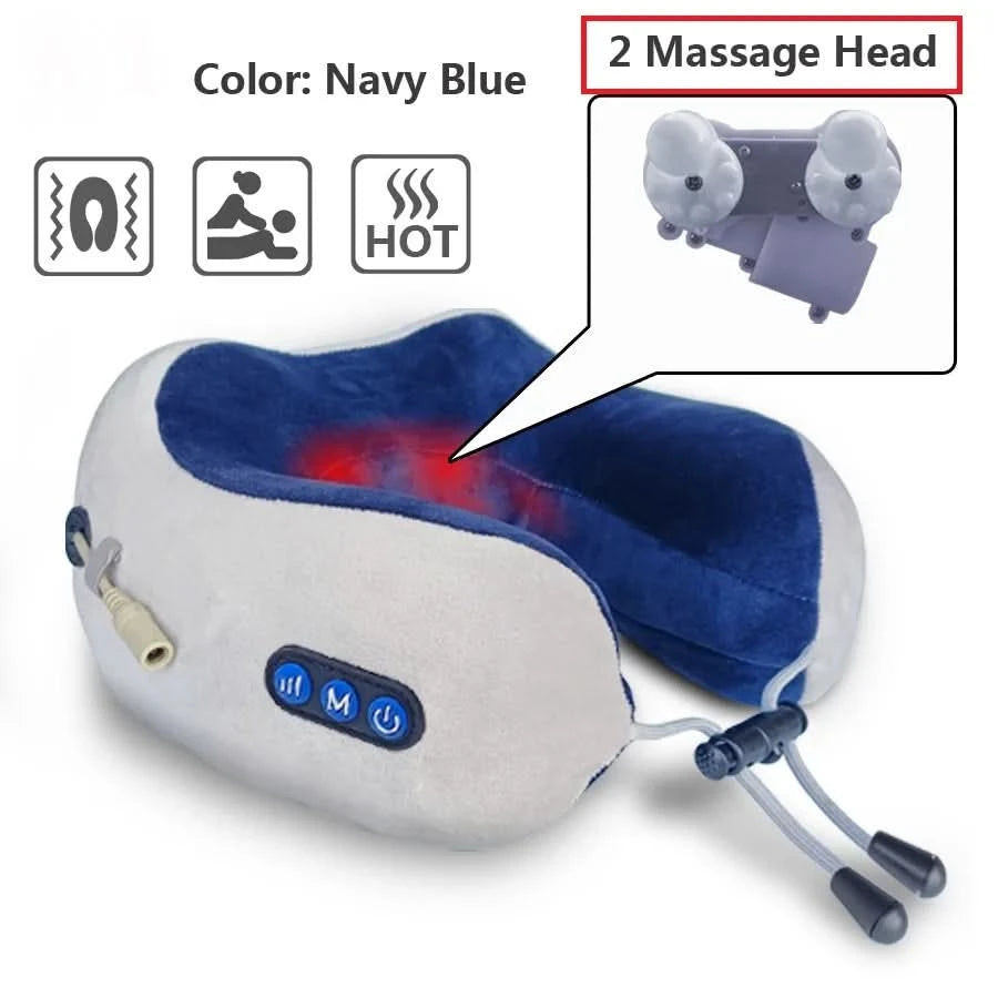 Rechargeable Neck Massager U shaped Pillow Multifunctional Portable Shoulder Cervical Massager Outdoor Home Car Relaxing Massage - M & M Global