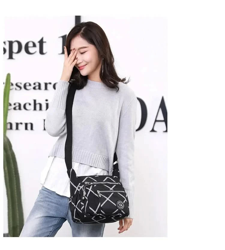 Large Capacity Nylon Crossbody Shoulder Bag for Home Use Middle-Aged And Elderly Women Casual Multi-Socket Slanting Bag - M & M Global
