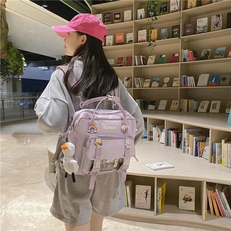 Japanese high-capacity single-shouldered slouch bag for schoolgirls, carry-on canvas messenger bag, Japan and South Korea - M & M Global