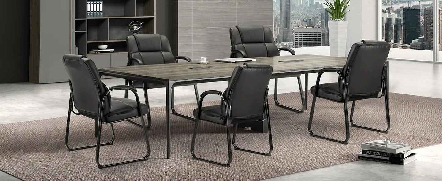 JHK Ergonomic Padded Backrest Living Room Gaming Chair Waterproof PU Leather Waiting Room Seat Thickened Sponge Cushion Arms