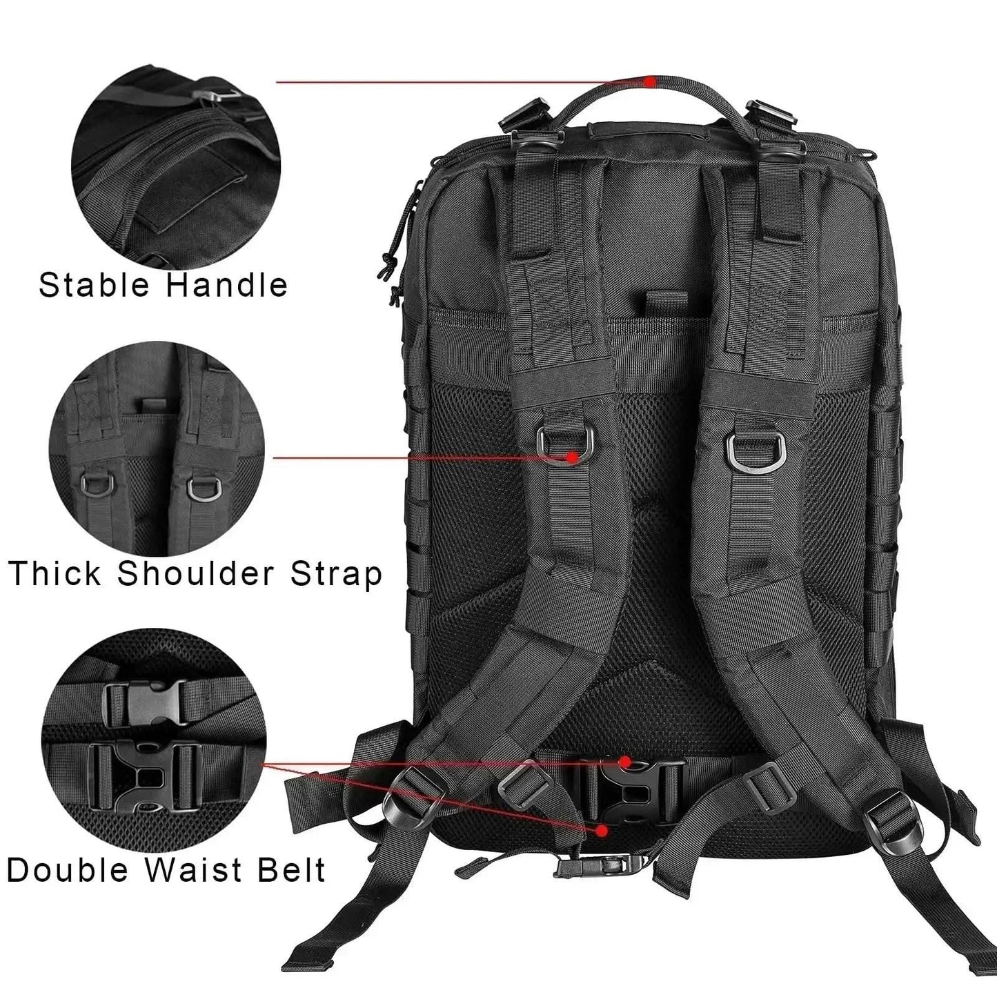 45L Man Tactical Backpacks HkingTraveling Bags Survival Outdoor 3P Assault Pack EDC Molle Pack For Trekking Hunting Bag - M & M Global