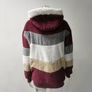 Winter Fashion Women's Coat 2025 Hooded Zipper Ladies Jacket Spliced Thick Cashmere Women Jacket Stitching Plaid Ladies Coats