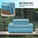 3/4PC Solid Color Bedding Set – Soft & Fashionable All-Season Bed Sheets with Fitted Sheet, Flat Sheet & Pillowcases