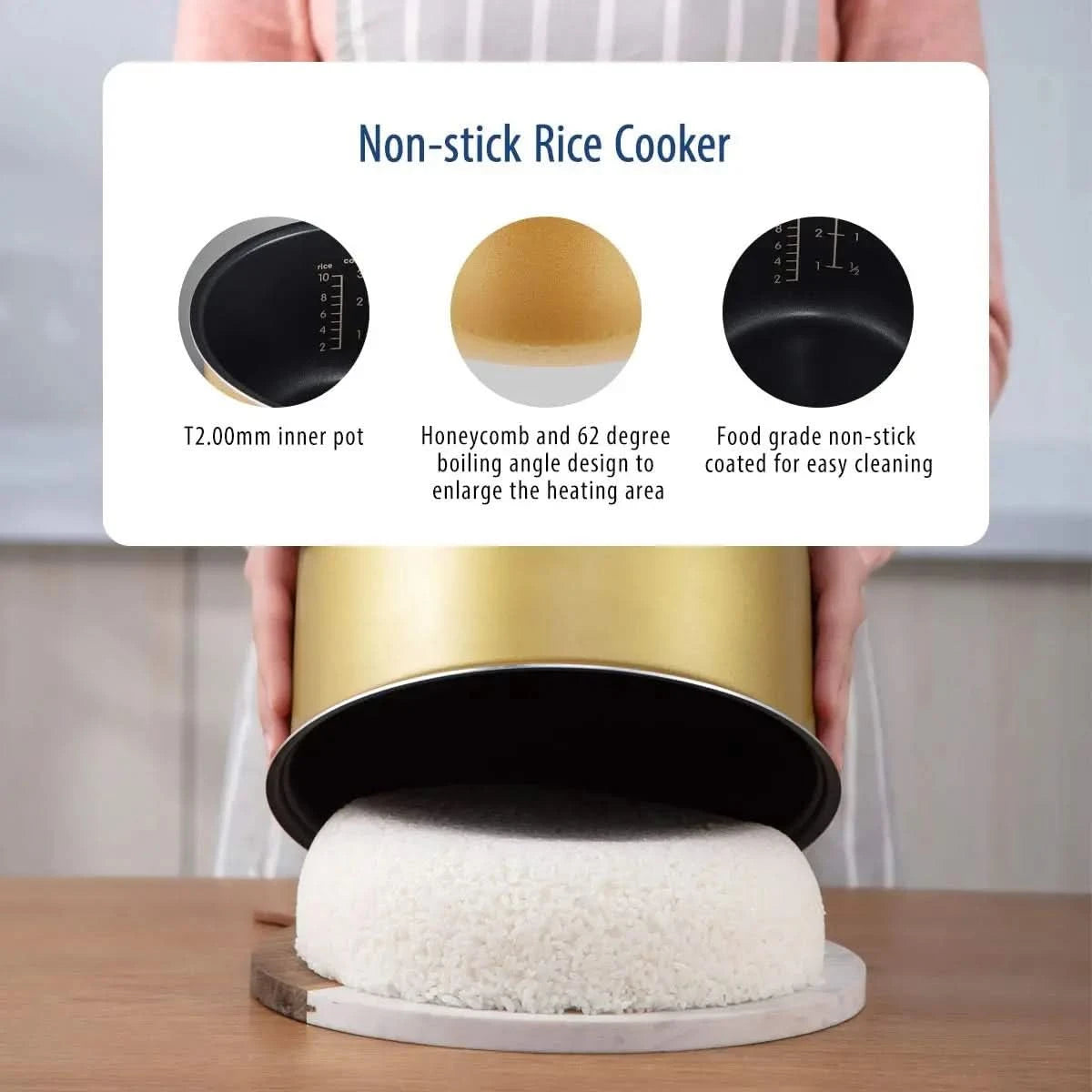 Rice Cooker, Japanese Large Rice Cooker with Fuzzy Logic Technology, 11 Presets, 10 Cup Uncooked/20 Cup Cooked, Auto Keep Warm, - M & M Global