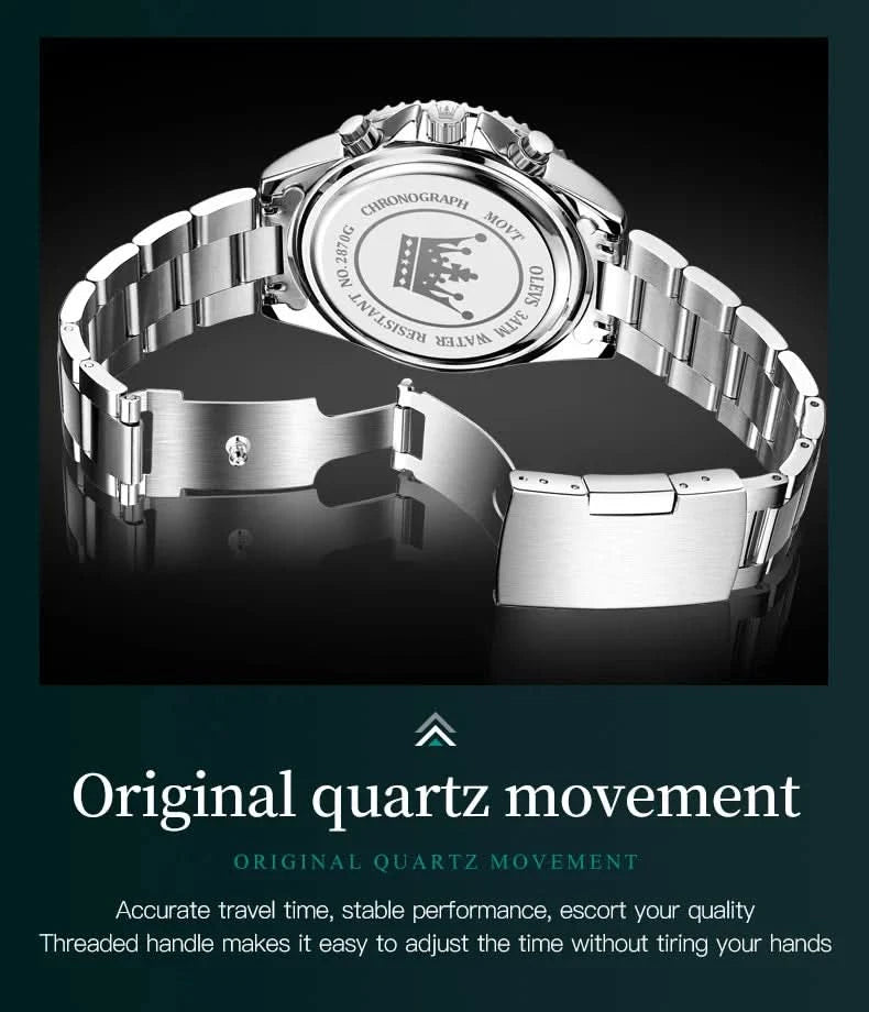OLEVS Watches For Men Classic with Date Dress Luxury Big Face Waterproof Luminous Men's Wrist Watch Stainless Steel Men Watch - M & M Global