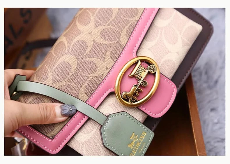 Light luxury women's bag 2025 new high-end color contrast single shoulder underarm bag designer fashionable crossbody small squa - M & M Global