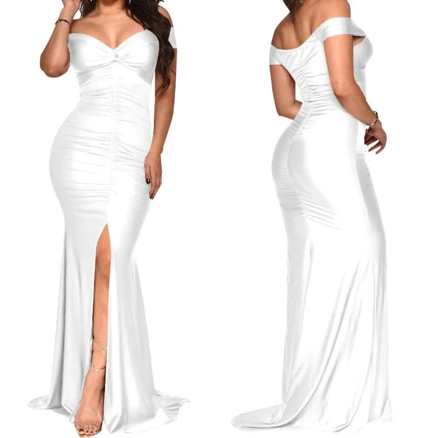 Women Long Dresses Sexy Backless Bodycon Evening Dresses Nightclub Maxi Dress Cocktail Birthday Party Welcome Prom Dress XSY039 - M & M Global