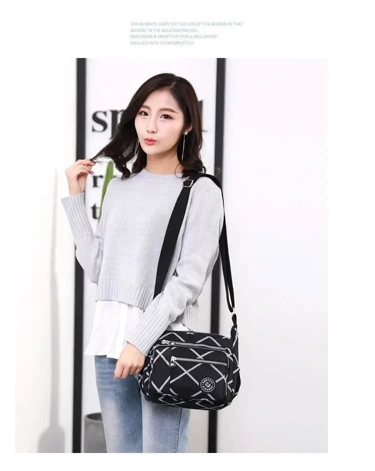 Large Capacity Nylon Crossbody Shoulder Bag for Home Use Middle-Aged And Elderly Women Casual Multi-Socket Slanting Bag - M & M Global